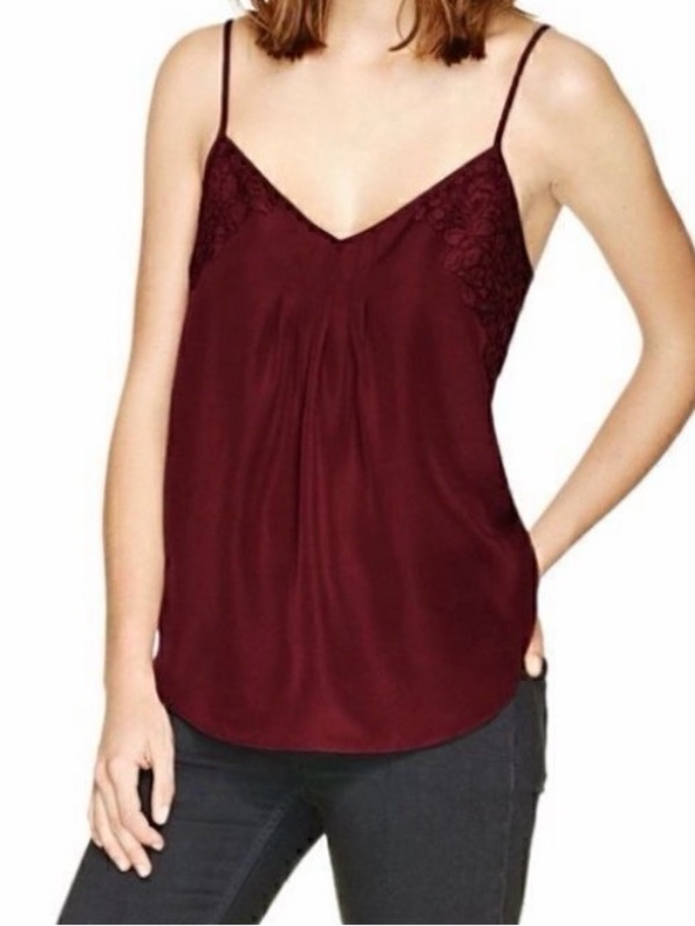 Aritzia Talula Waverly Burgundy Lace Camisole XS